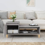 Coffee Table Grey Sonoma 100x50x45 cm Engineered Wood - Side View