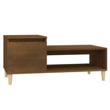 Coffee Table Brown Oak 100x50x45 cm Engineered Wood - Front View