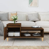 Coffee Table Brown Oak 100x50x45 cm Engineered Wood - Side View