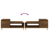 Coffee Table Brown Oak 100x50x45 cm Engineered Wood - Low Angle