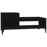Coffee Table Black 100x50x45 cm Engineered Wood - Rear View