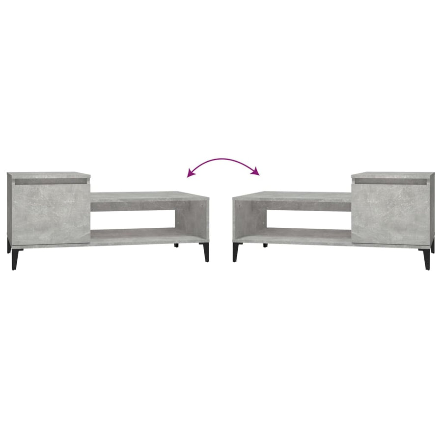 Coffee Table Concrete Grey 100x50x45 cm Engineered Wood
