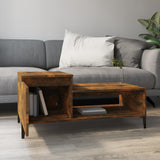 Coffee Table Smoked Oak 100x50x45 cm Engineered Wood - Side View