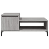 Coffee Table Grey Sonoma 100x50x45 cm Engineered Wood - Rear View
