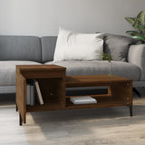 Coffee Table Brown Oak 100x50x45 cm Engineered Wood - Side View