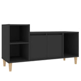 TV Cabinet Black 100x35x55 cm Engineered Wood - Front View