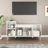 TV Cabinet High Gloss White 100x35x55 cm Engineered Wood - Side View