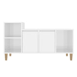 TV Cabinet High Gloss White 100x35x55 cm Engineered Wood - 45-Degree Angle