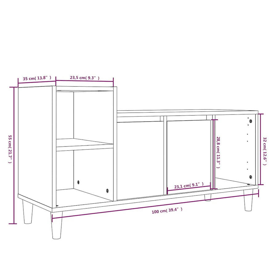 TV Cabinet Sonoma Oak 100x35x55 cm Engineered Wood