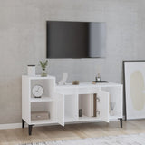 TV Cabinet High Gloss White 100x35x55 cm Engineered Wood - Side View