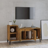 TV Cabinet Smoked Oak 100x35x55 cm Engineered Wood - Side View