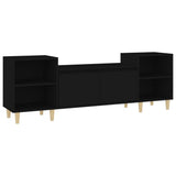 TV Cabinet Black 160x35x55 cm Engineered Wood - Front View