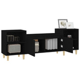 TV Cabinet Black 160x35x55 cm Engineered Wood - 45-Degree Angle
