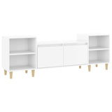 TV Cabinet High Gloss White 160x35x55 cm Engineered Wood - Front View