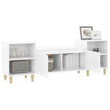 TV Cabinet High Gloss White 160x35x55 cm Engineered Wood - 45-Degree Angle