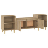 TV Cabinet Sonoma Oak 160x35x55 cm Engineered Wood - Close-Up Angle