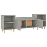 TV Cabinet Concrete Grey 160x35x55 cm Engineered Wood - Close-Up Angle