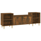 TV Cabinet Smoked Oak 160x35x55 cm Engineered Wood - Front View