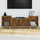 TV Cabinet Smoked Oak 160x35x55 cm Engineered Wood - Side View