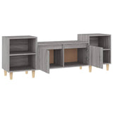 TV Cabinet Grey Sonoma 160x35x55 cm Engineered Wood - Rear View