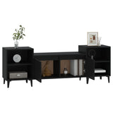 TV Cabinet Black 160x35x55 cm Engineered Wood - Top-Down View