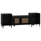 TV Cabinet Black 160x35x55 cm Engineered Wood - Rear View