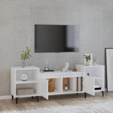 TV Cabinet High Gloss White 160x35x55 cm Engineered Wood - Side View