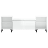 TV Cabinet High Gloss White 160x35x55 cm Engineered Wood - 45-Degree Angle