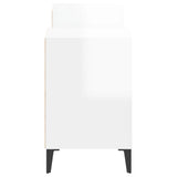 TV Cabinet High Gloss White 160x35x55 cm Engineered Wood - Close-Up Angle