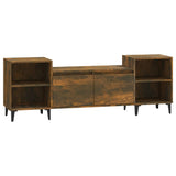 TV Cabinet Smoked Oak 160x35x55 cm Engineered Wood - Front View