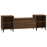 TV Cabinet Brown Oak 160x35x55 cm Engineered Wood - Front View