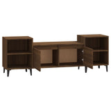 TV Cabinet Brown Oak 160x35x55 cm Engineered Wood - Rear View