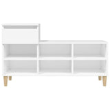 Shoe Cabinet White 102x36x60 cm Engineered Wood - Rear View