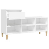 Shoe Cabinet White 102x36x60 cm Engineered Wood - Close-Up Angle