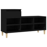 Shoe Cabinet Black 102x36x60 cm Engineered Wood - Front View