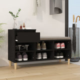 Shoe Cabinet Black 102x36x60 cm Engineered Wood - Side View