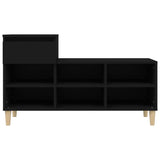 Shoe Cabinet Black 102x36x60 cm Engineered Wood - Rear View