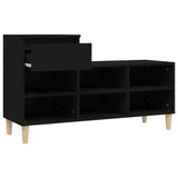 Shoe Cabinet Black 102x36x60 cm Engineered Wood - Close-Up Angle