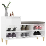 Shoe Cabinet High Gloss White 102x36x60 cm Engineered Wood - Top-Down View