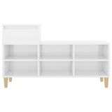 Shoe Cabinet High Gloss White 102x36x60 cm Engineered Wood