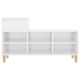 Shoe Cabinet High Gloss White 102x36x60 cm Engineered Wood - Rear View
