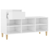 Shoe Cabinet High Gloss White 102x36x60 cm Engineered Wood - Close-Up Angle