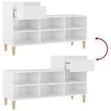 Shoe Cabinet High Gloss White 102x36x60 cm Engineered Wood
