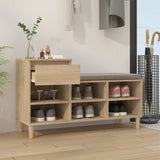 Shoe Cabinet Sonoma Oak 102x36x60 cm Engineered Wood - Side View