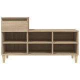 Shoe Cabinet Sonoma Oak 102x36x60 cm Engineered Wood - Rear View