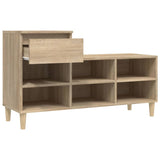 Shoe Cabinet Sonoma Oak 102x36x60 cm Engineered Wood - Close-Up Angle