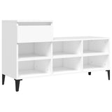 Shoe Cabinet White 102x36x60 cm Engineered Wood - Front View