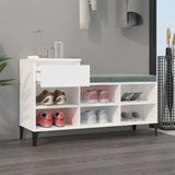 Shoe Cabinet White 102x36x60 cm Engineered Wood - Side View