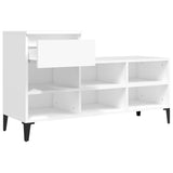 Shoe Cabinet White 102x36x60 cm Engineered Wood - Close-Up Angle