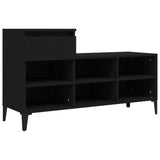 Shoe Cabinet Black 102x36x60 cm Engineered Wood - Front View